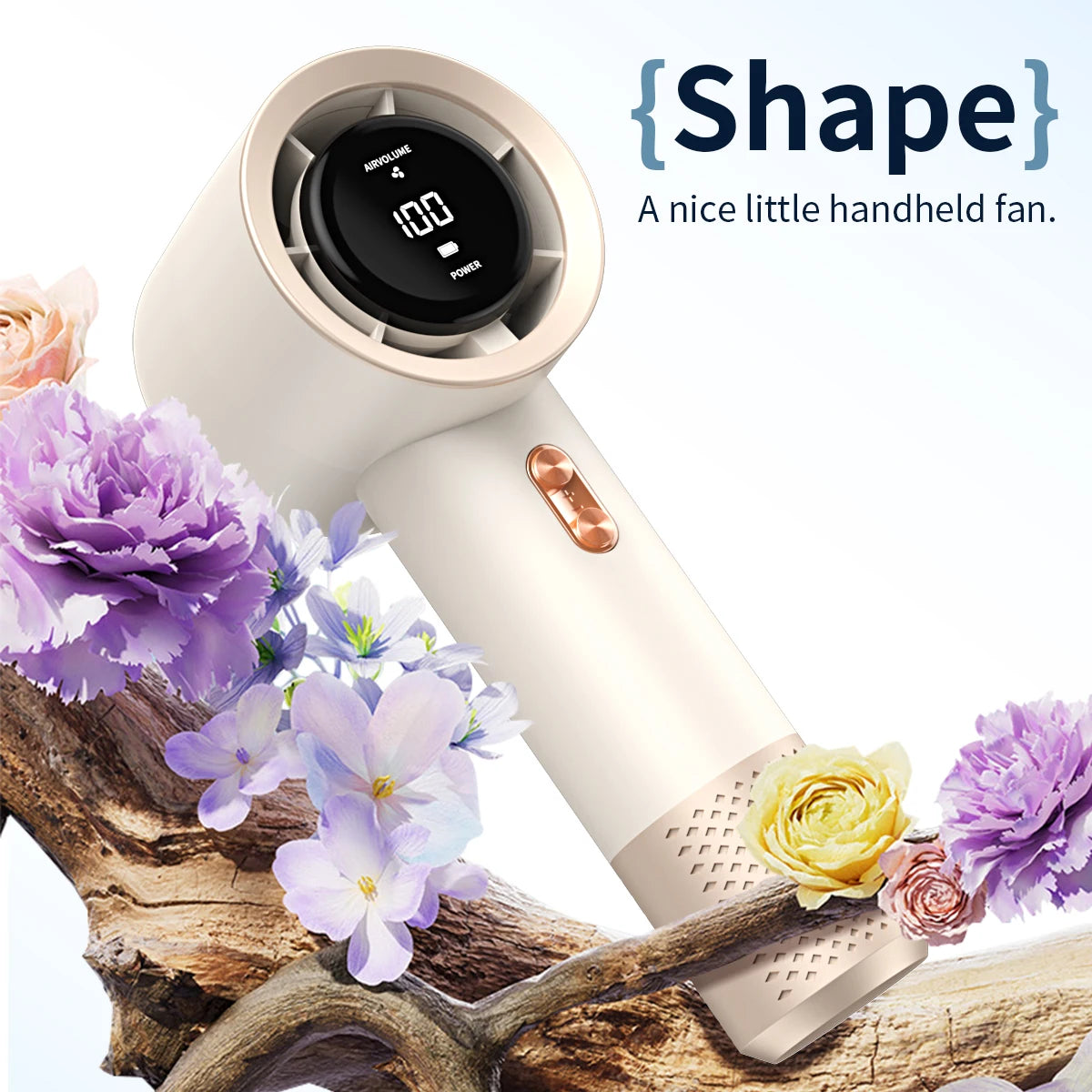 Handheld high-speed fan mini portable air conditioner with six fans and 199 levels of infinite adjustment