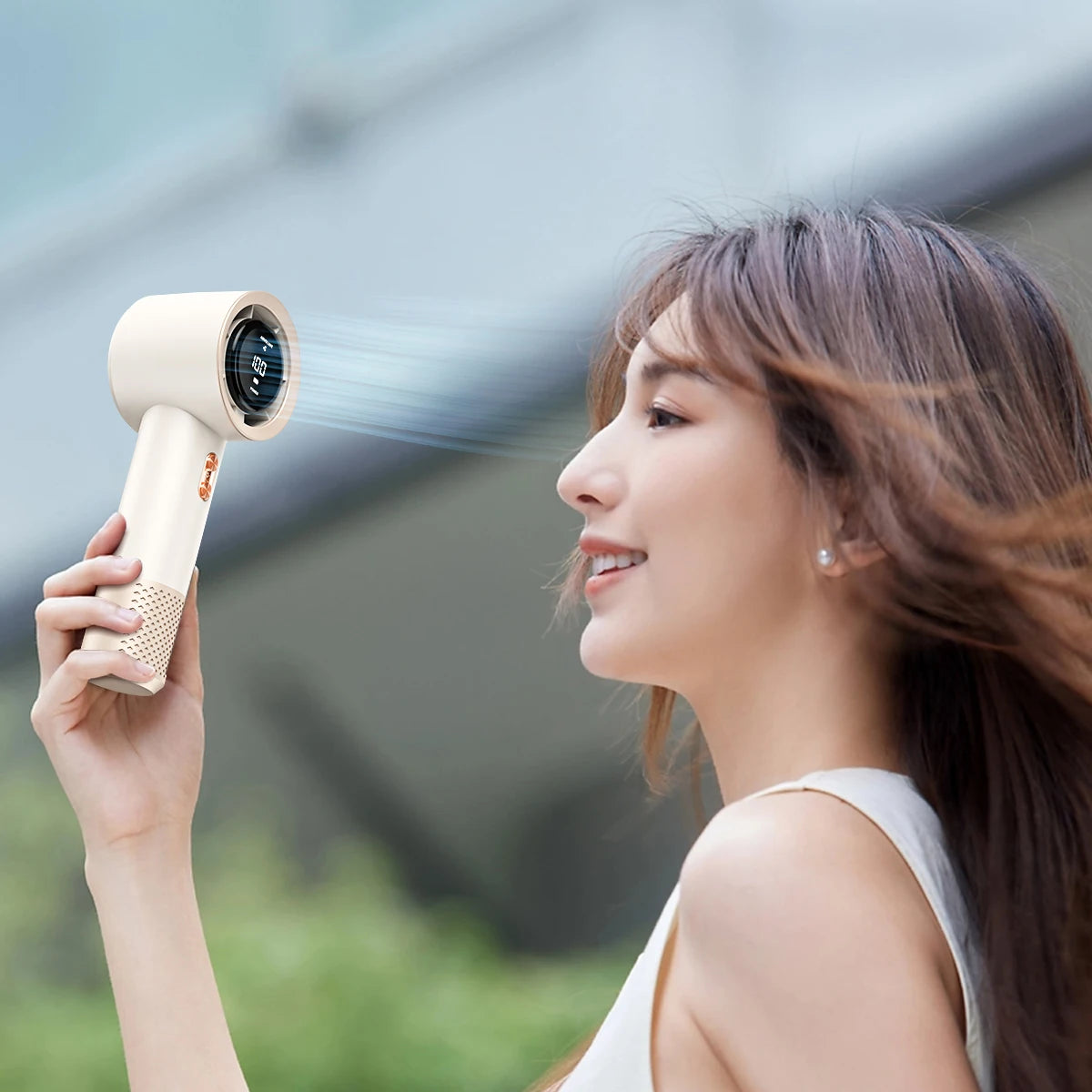 Handheld high-speed fan mini portable air conditioner with six fans and 199 levels of infinite adjustment